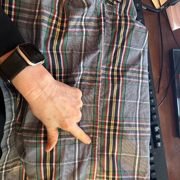 M Izod Men’s Plaid Primary Color Button Down Shirt with minor flaw - Picture 13 of 14